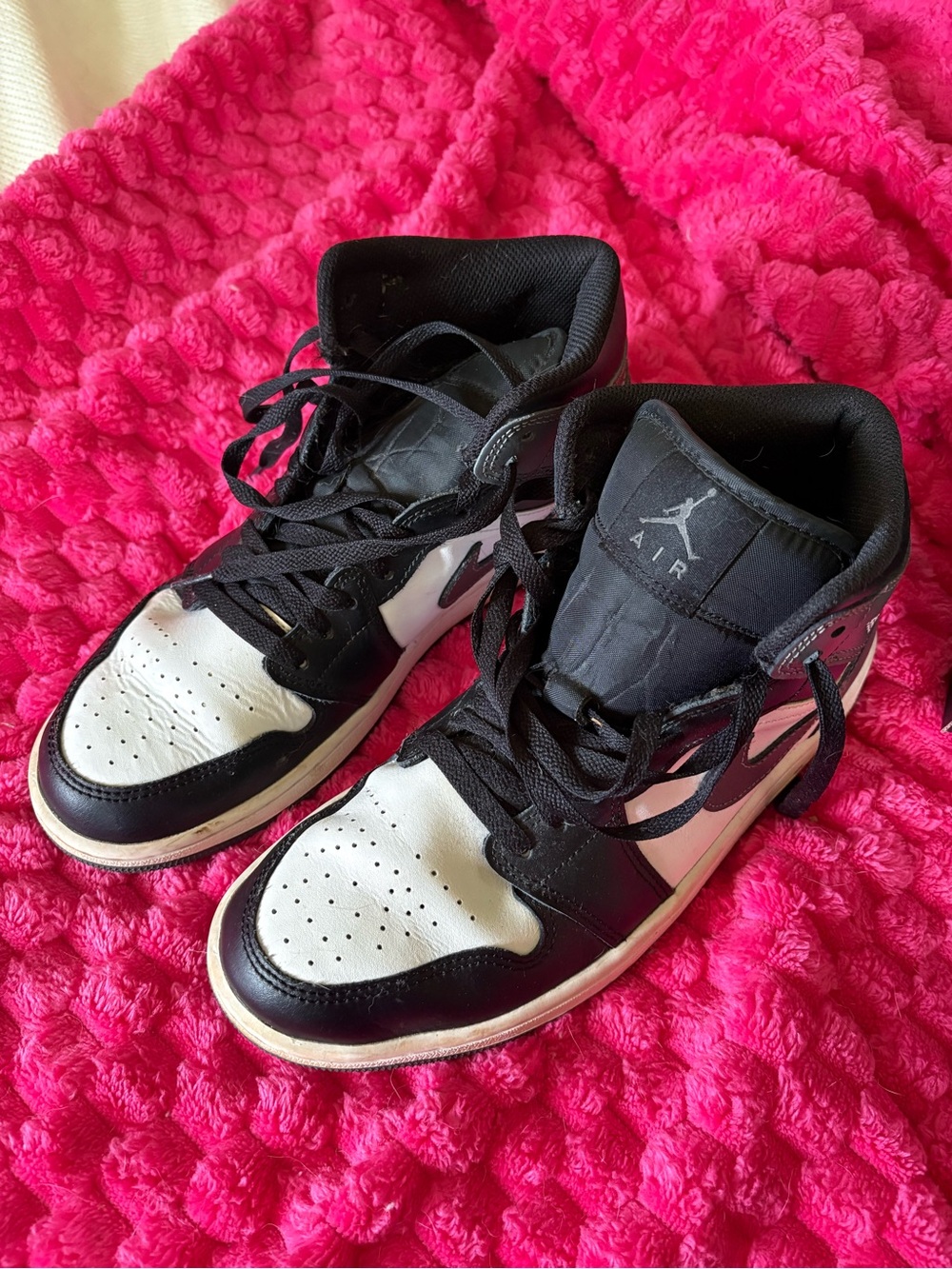 Nike Air Jordan Black and White High-Top Sneakers with original box